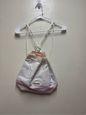 Juicy Couture Pink and White Drawstring Bucket Bag Backpack